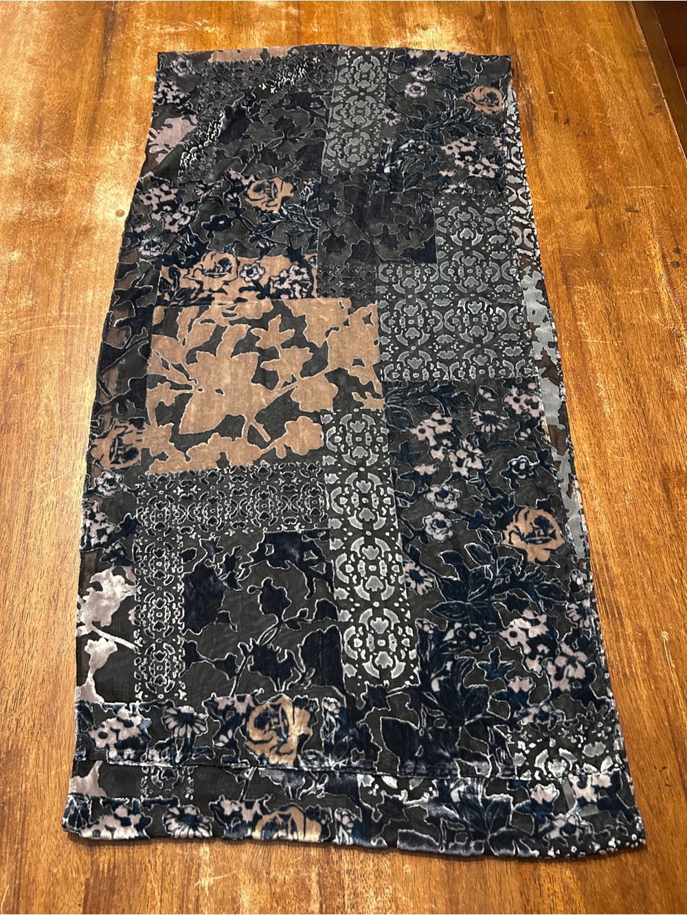 Women’s Whimsigoth Witchy Fairy Patchwork Velvet Infinity Scarf - Neutral Floral